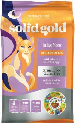 Solid Gold Indigo Moon High Protein Wild Alaskan Pollock & Eggs Recipe Grain-Free Dry Cat Food, 6-lb