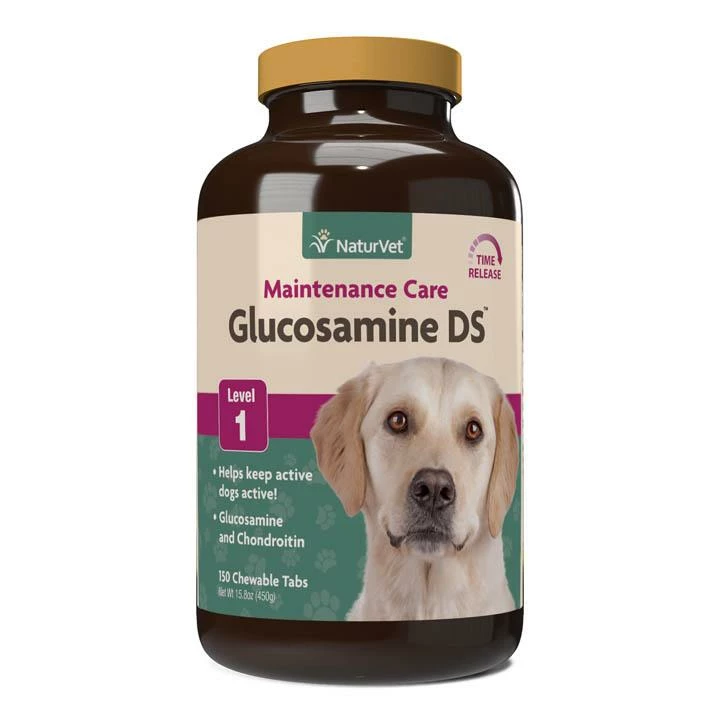 NaturVet Maintenance Care Glucosamine DS Level 1 Chewable Tabs Dog Supplement, 150-count 1 NaturVet Maintenance Care Glucosamine DS Level 1 Chewable Tabs Dog Supplement, 150-count