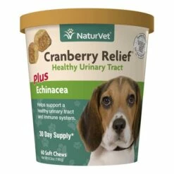 NaturVet Cranberry Relief Healthy Urinary Tract Plus Echinacea Soft Chews Dog Supplement, 60-count