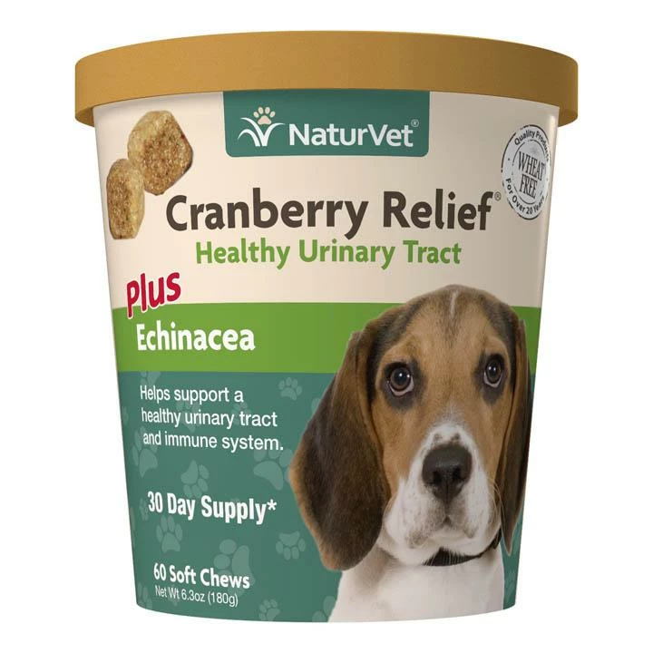 NaturVet Cranberry Relief Healthy Urinary Tract Plus Echinacea Soft Chews Dog Supplement, 60-count 1 NaturVet Cranberry Relief Healthy Urinary Tract Plus Echinacea Soft Chews Dog Supplement, 60-count