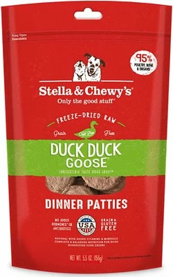 Stella & Chewy's Duck Duck Goose Dinner Patties Grain-Free Freeze-Dried Dog Food, 5.5-oz 1 Stella & Chewy's Duck Duck Goose Dinner Patties Grain-Free Freeze-Dried Dog Food, 5.5-oz