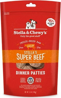 Stella & Chewy's Stella's Super Beef Dinner Patties Grain-Free Freeze-Dried Dog Food, 5.5-oz 1 Stella & Chewy's Stella's Super Beef Dinner Patties Grain-Free Freeze-Dried Dog Food, 5.5-oz