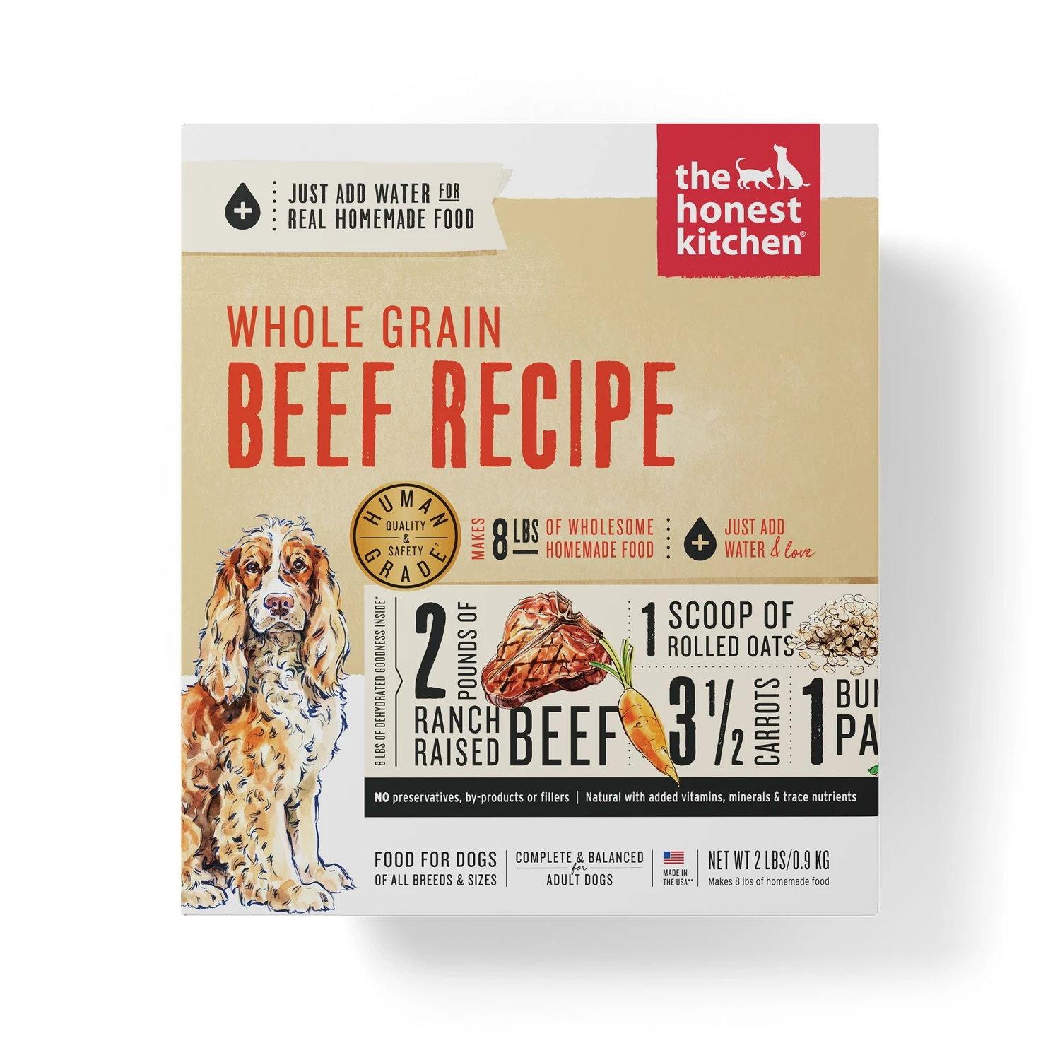 The Honest Kitchen Whole Grain Beef Recipe Dehydrated Dog Food, 2-lb Box 1 The Honest Kitchen Whole Grain Beef Recipe Dehydrated Dog Food, 2-lb Box