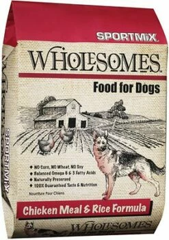 Wholesomes Chicken Meal & Rice Formula Adult Dry Dog Food, 40-lb
