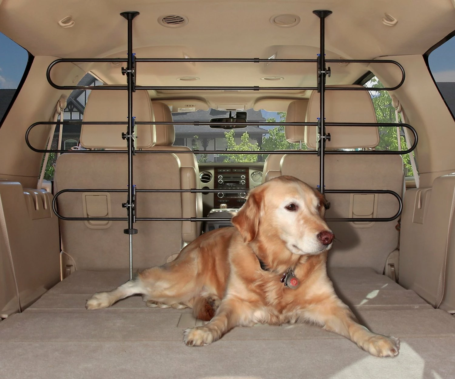 Solvit Deluxe Tubular Car Pet Barrier 1 Solvit Deluxe Tubular Car Pet Barrier