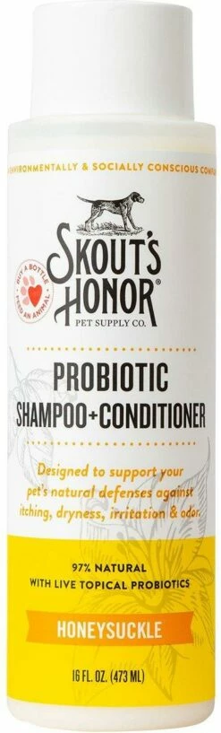 Skout's Honor Probiotic Honeysuckle Pet Shampoo & Conditioner, 16-oz