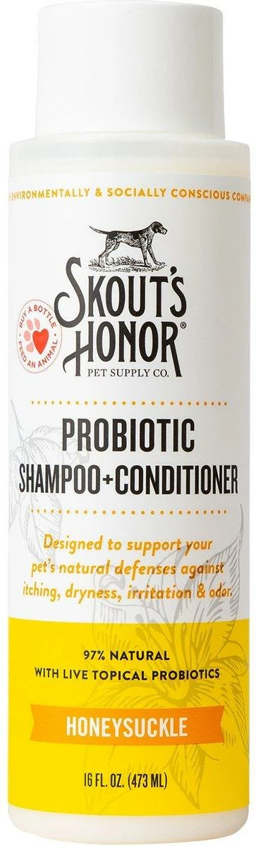 Skout's Honor Probiotic Honeysuckle Pet Shampoo & Conditioner, 16-oz 1 Skout's Honor Probiotic Honeysuckle Pet Shampoo & Conditioner, 16-oz