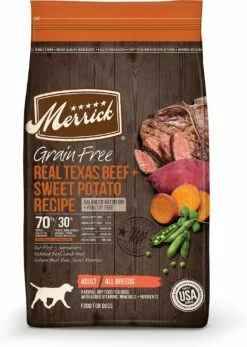 Merrick Grain-Free Real Texas Beef + Sweet Potato Recipe Dry Dog Food, 4-lb