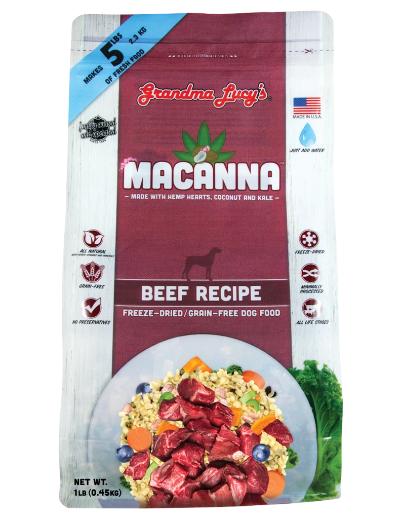 Grandma Lucy's Macanna Beef Freeze-Dried Grain-Free Dog Food, 1-lb 1 Grandma Lucy's Macanna Beef Freeze-Dried Grain-Free Dog Food, 1-lb