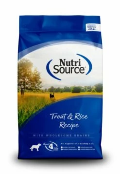 NutriSource Trout & Rice Recipe With Wholesome Grains Dry Dog Food, 5-lb